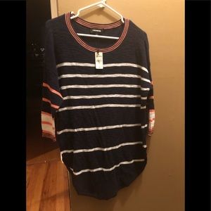 Express three-quarter sleeve circle hem Sweater